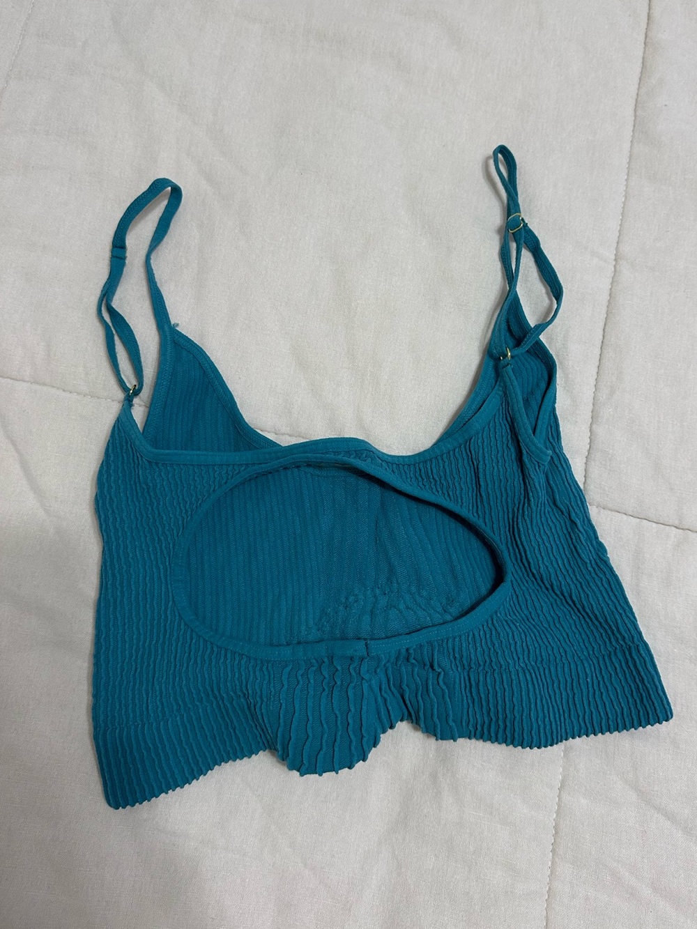 FP Intimately Teal Ribbed Cropped Bra - Picture 3 of 4